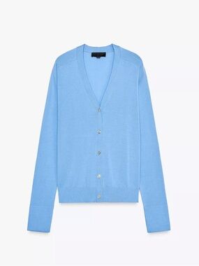 NWT Zara Medium Blue Fine Knit Cardigan